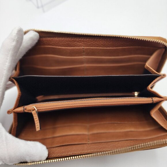 NEW! AUTHENTIC GUCCI GG CALF LEATHER TASSEL LONG WALLET IN WHISKY BROWN - Picture 9 of 13